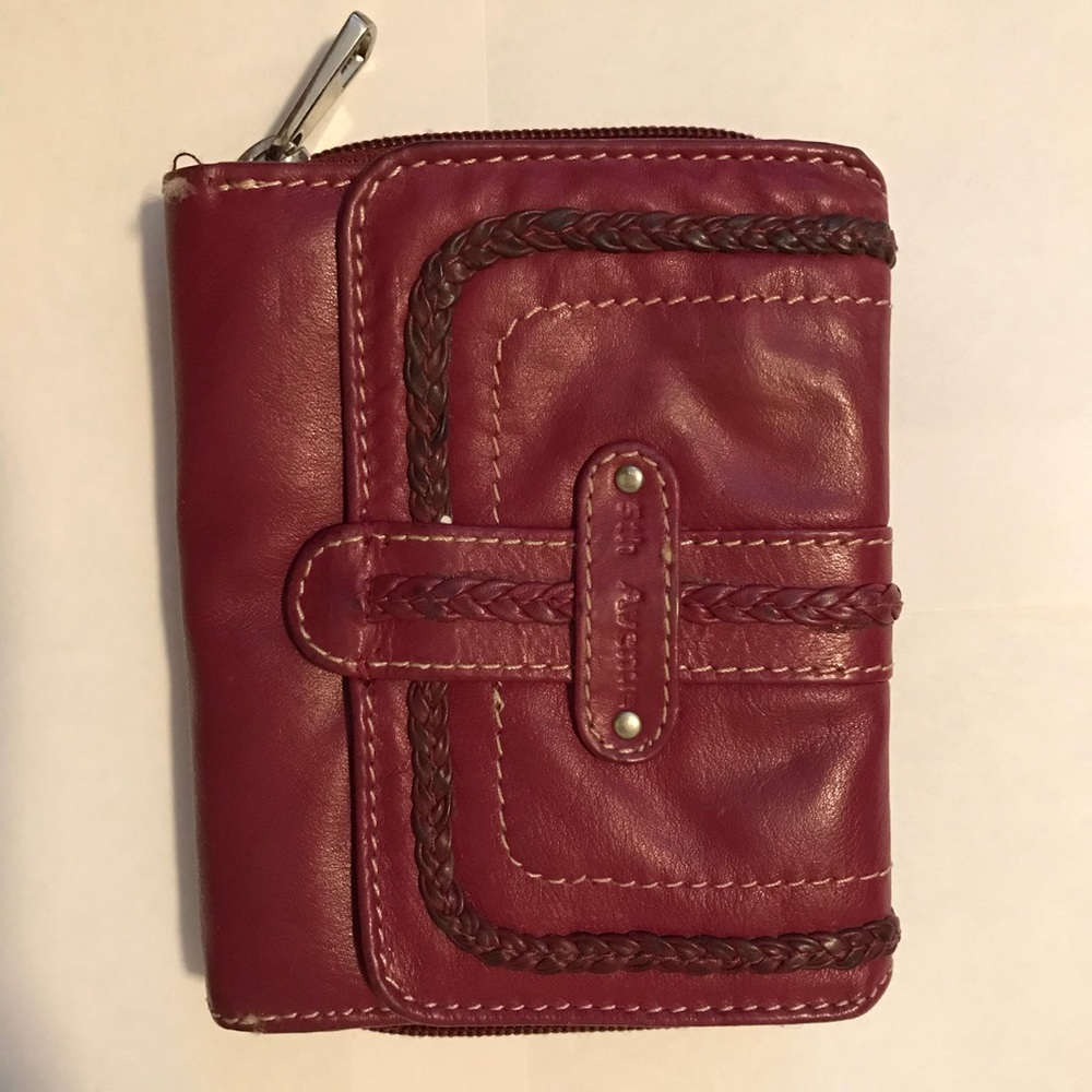 A red real leather wallet